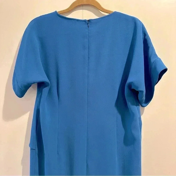 Gerard Darel Paris “Rimini” Crepe Asymmetrical Drape Dress Blue EU 40/US 10 EUC‌ - Picture 11 of 13